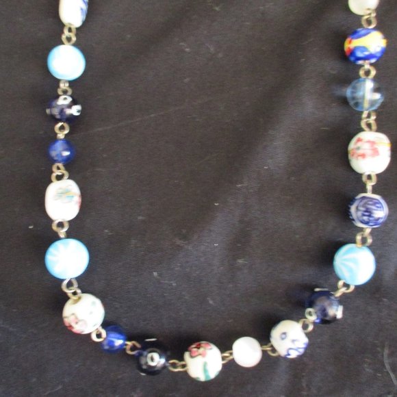 Vintage ITALIAN VENETIAN Millefiori Glass Wedding Cake Beads, Necklace 17" - Picture 4 of 14